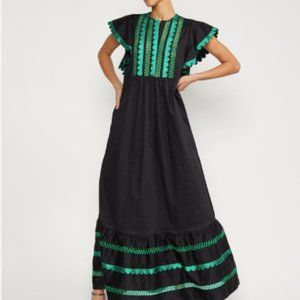 Coveted Cynthia Rowley Nairobi Kaftan Maxi Dress w/ Scalloped Detailing